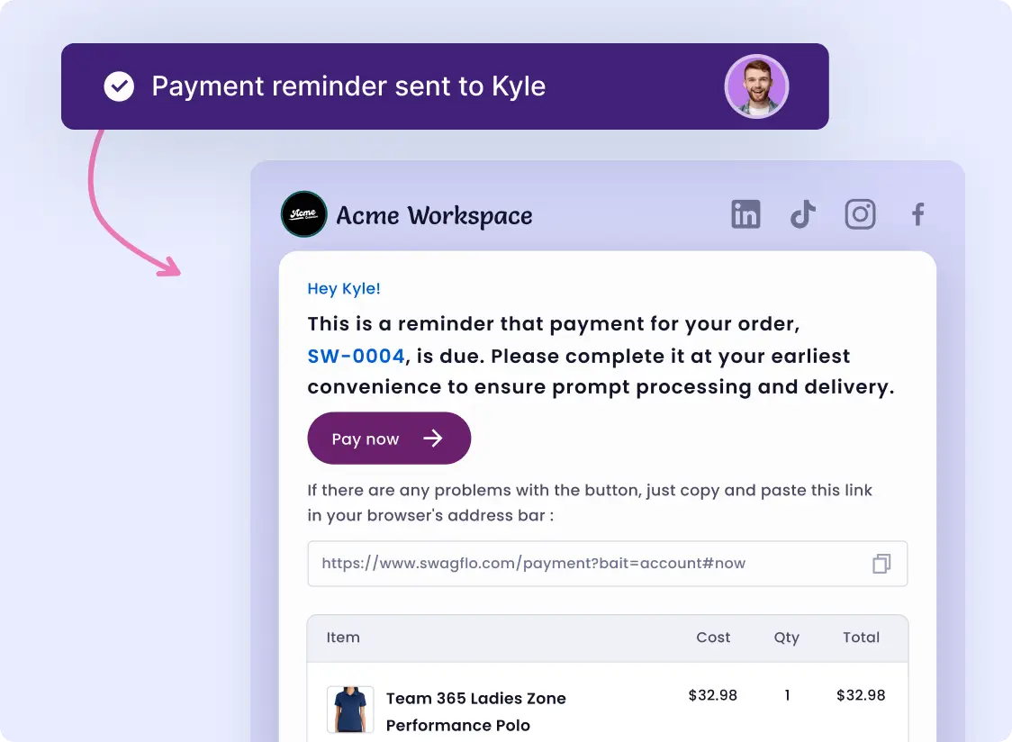 Send payment reminder